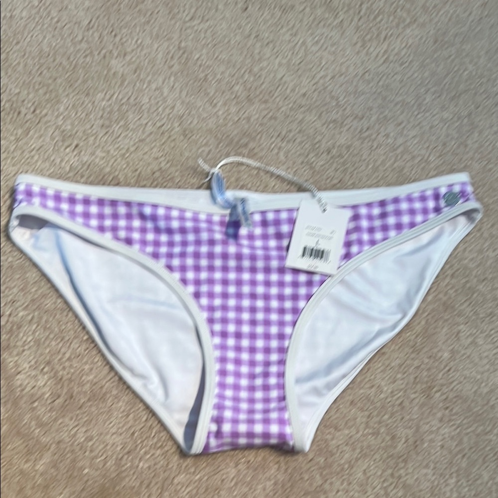 Southern Tide Lilac Gingham Bikini Bottom
